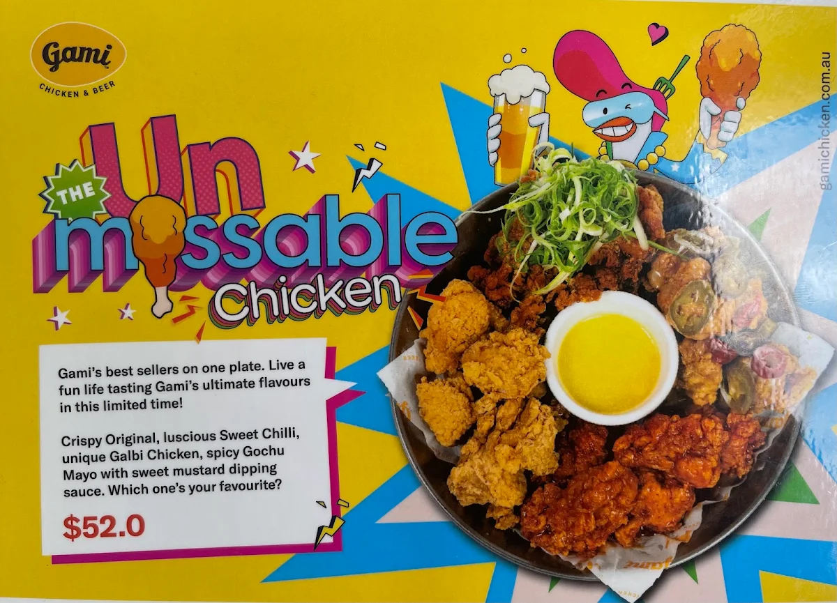 Menu, Gami Korean Chicken