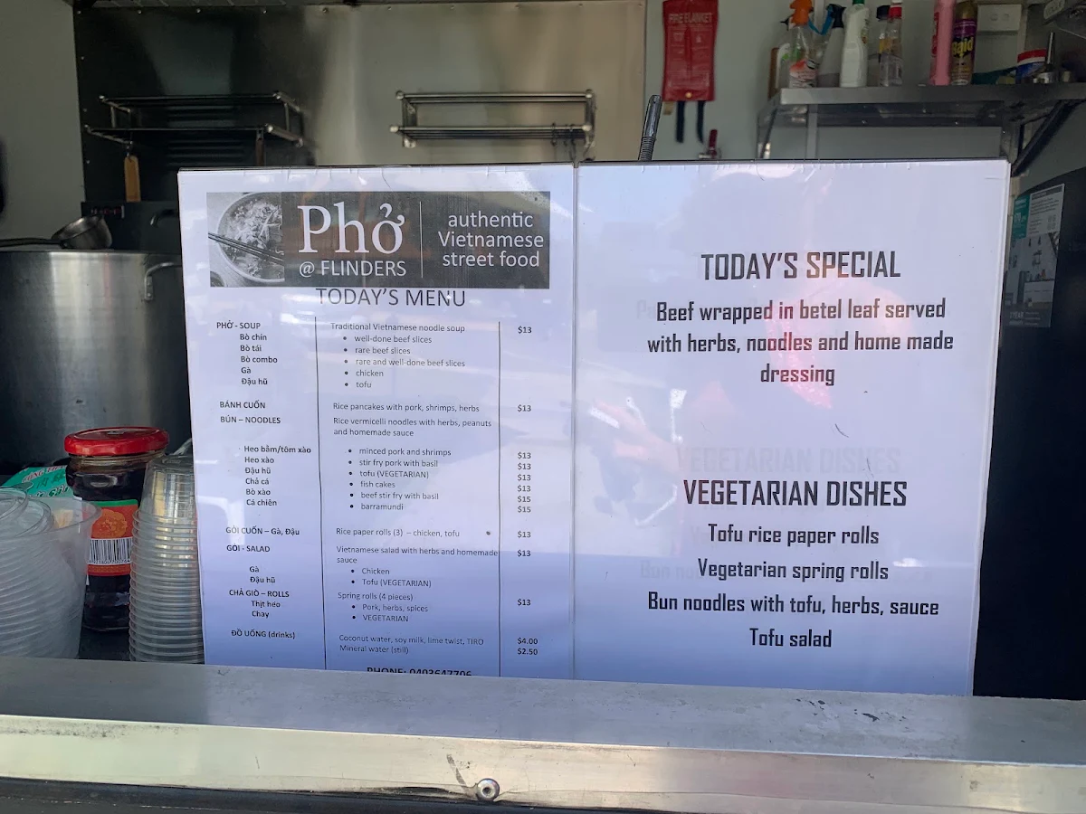 Menu, Pho@FLINDERS