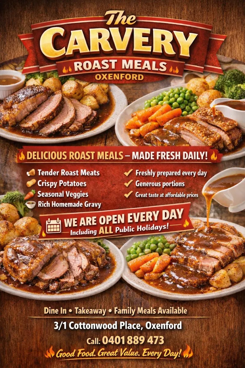 Menu, The Carvery Roast Meals Oxenford