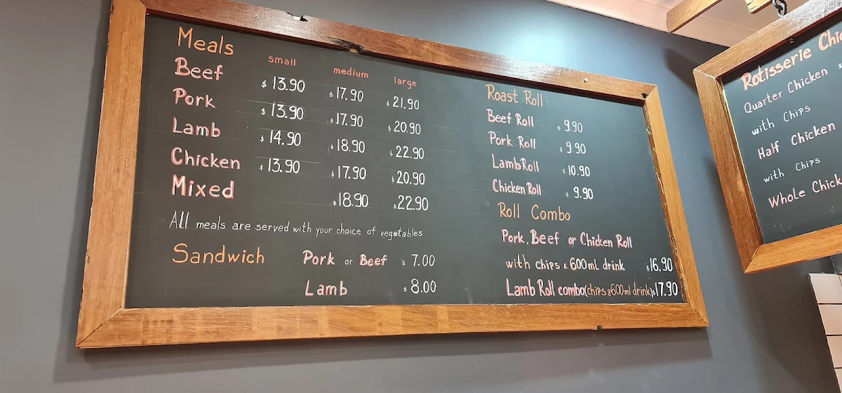 Menu, The Carvery Roast Meals Oxenford