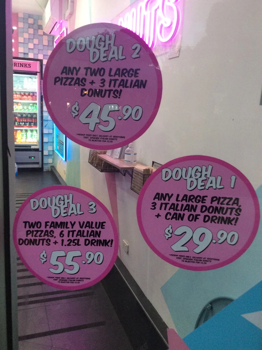 Menu, Dough Machine Pizza & Donuts
