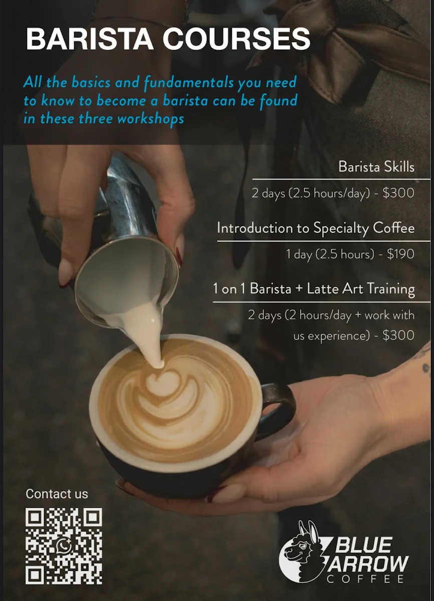 Menu, Blue Arrow Coffee