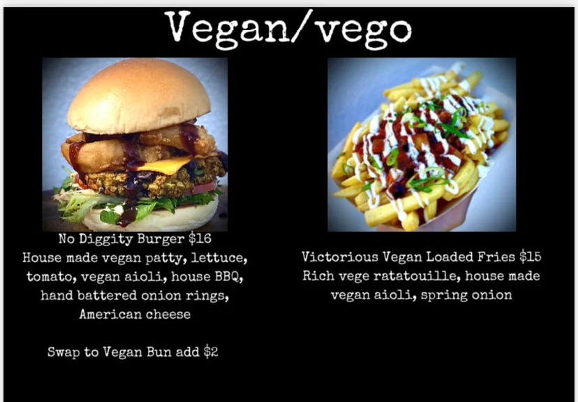 Menu, Notorious E.A.T. Foodtruck catering