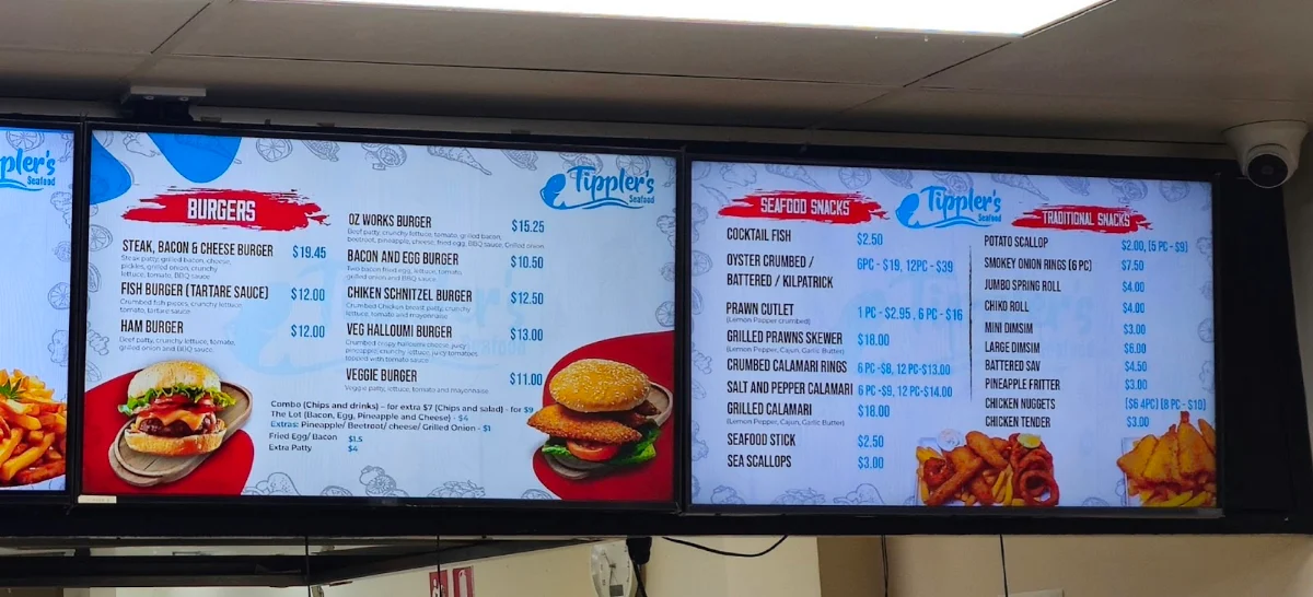 Menu, Tippler's Seafood