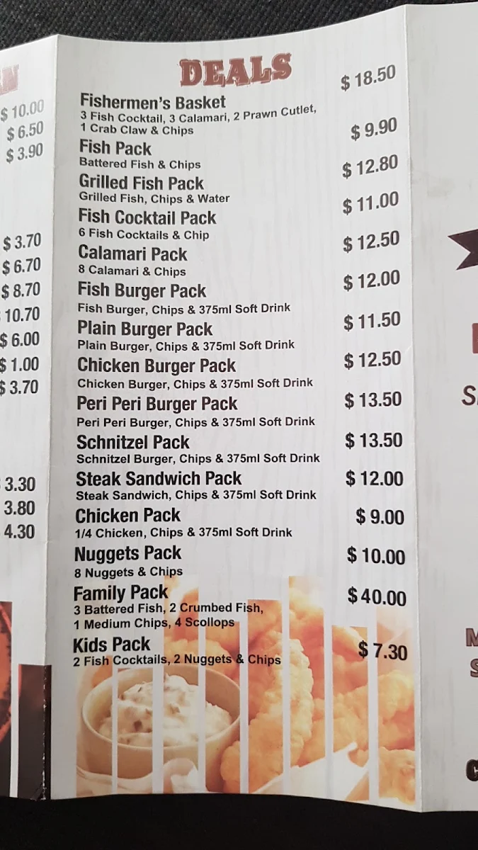 Menu, Merrylands West Takeaway