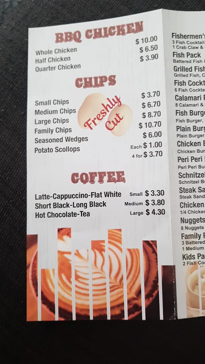 Menu, Merrylands West Takeaway