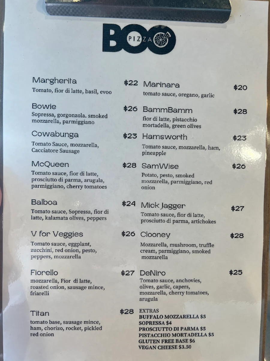 Menu, BOOtoo