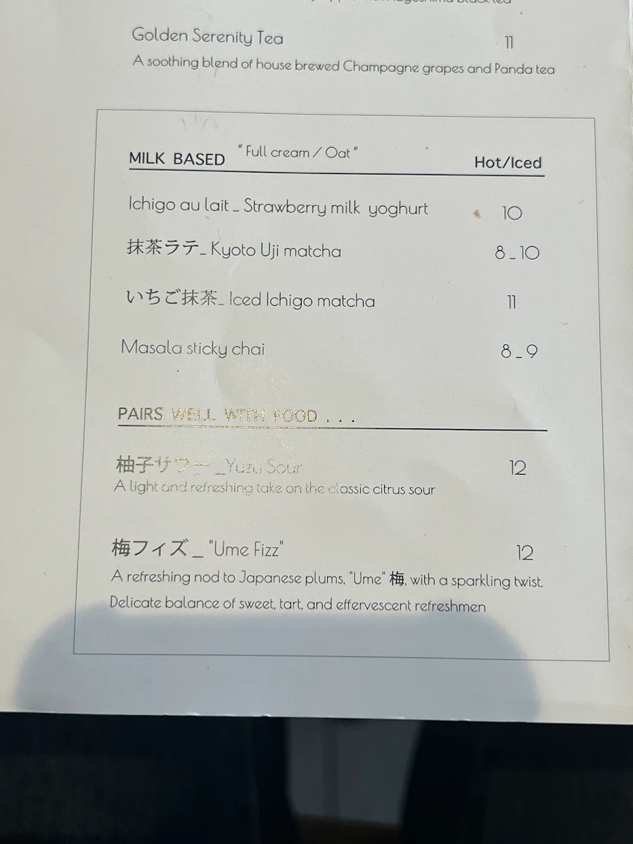 Menu, Coracle