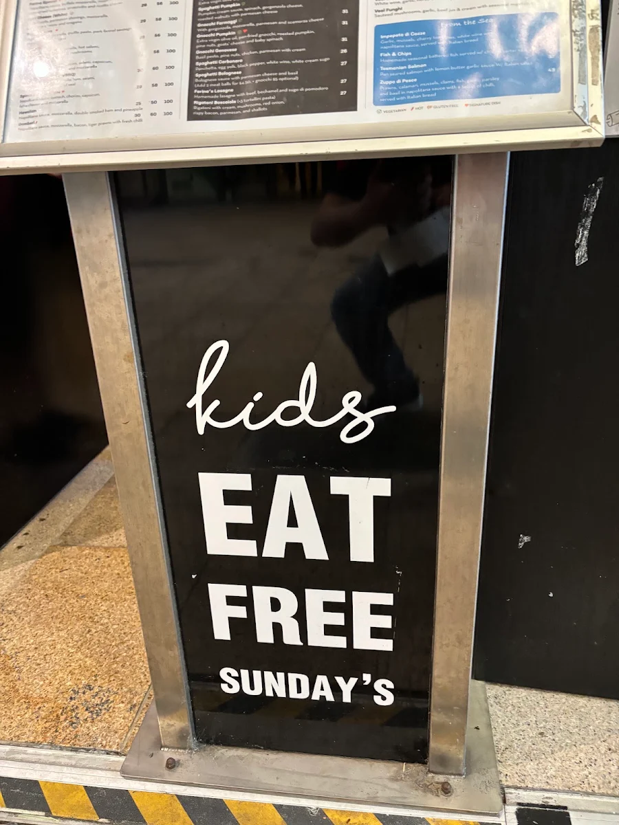 Menu, Farinas Top Ryde