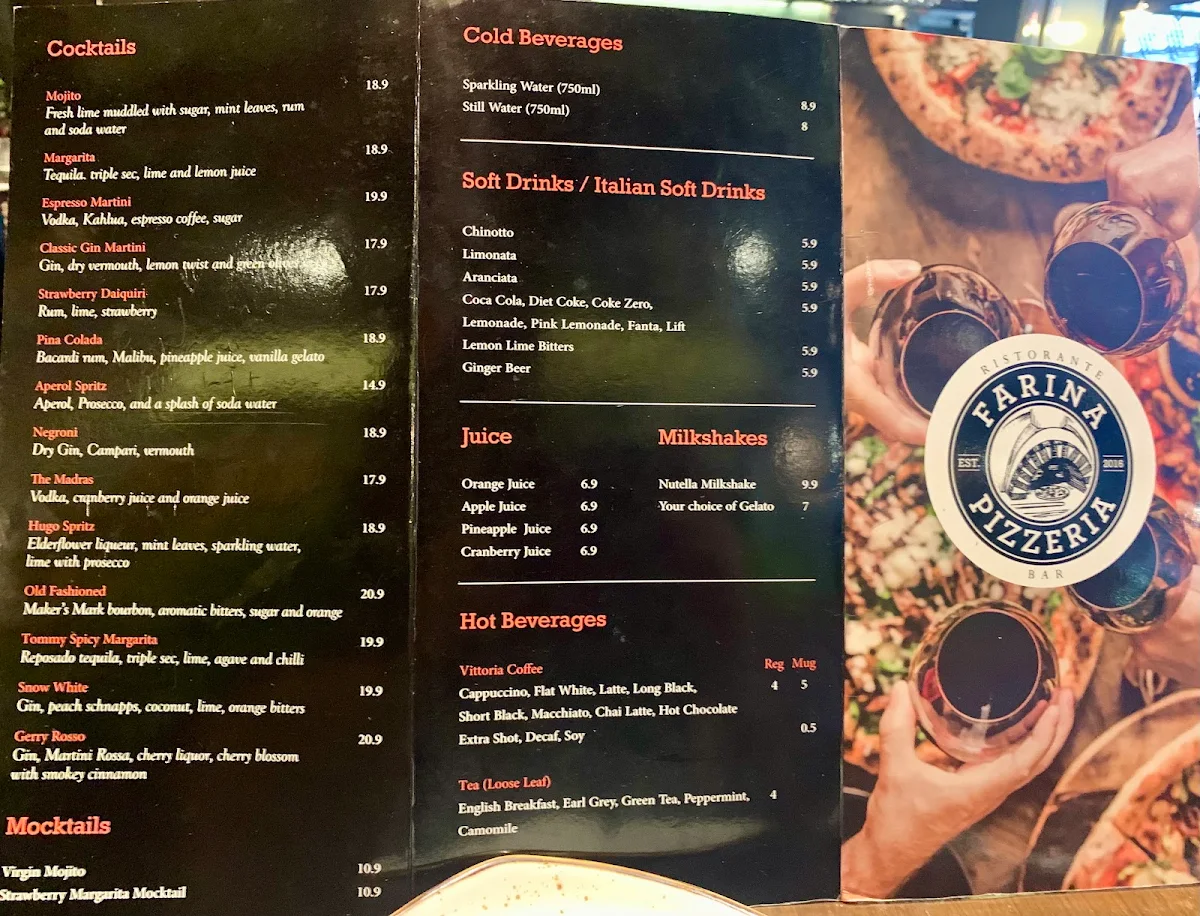 Menu, Farinas Top Ryde