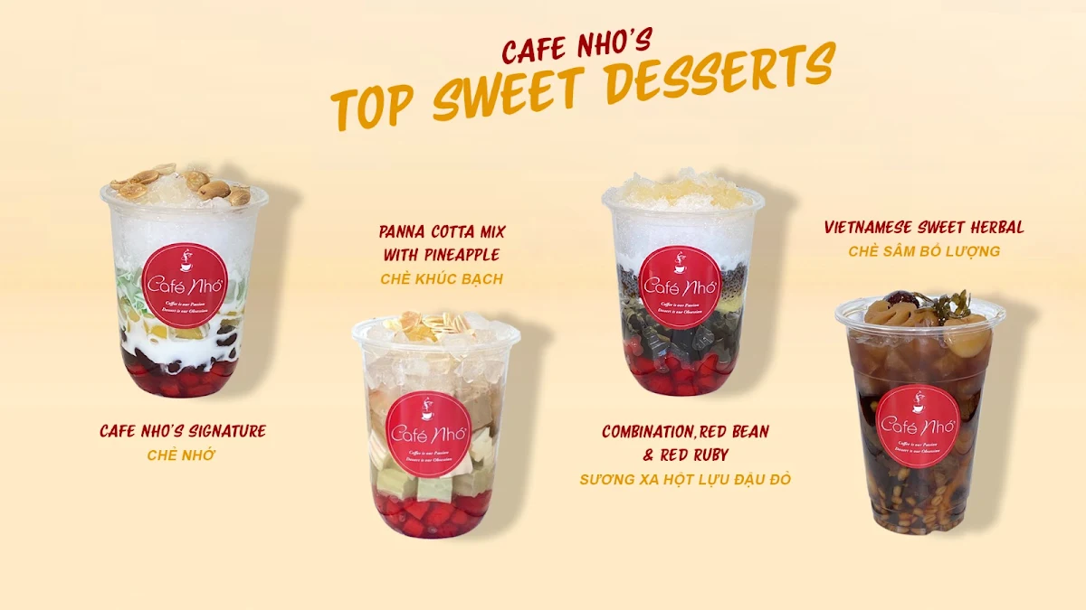 Menu, Cafe Nho