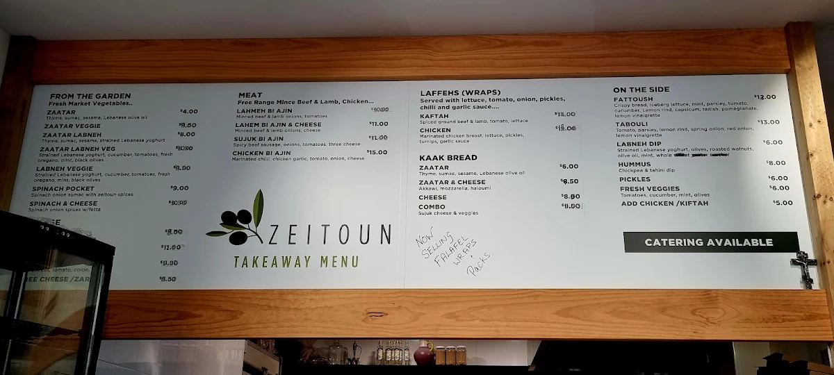 Menu, Zeitoun Bakery