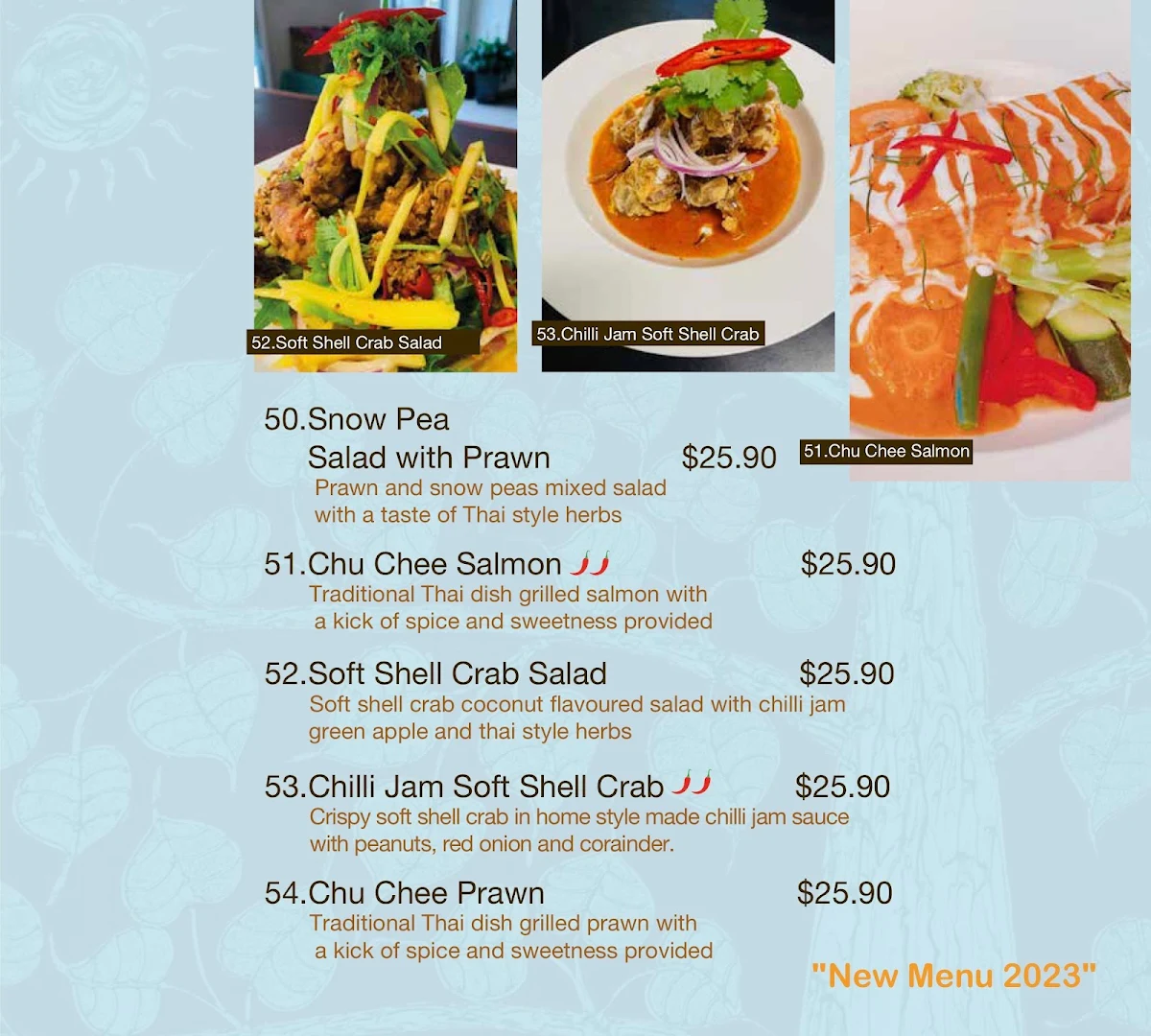 Menu, Thai Space
