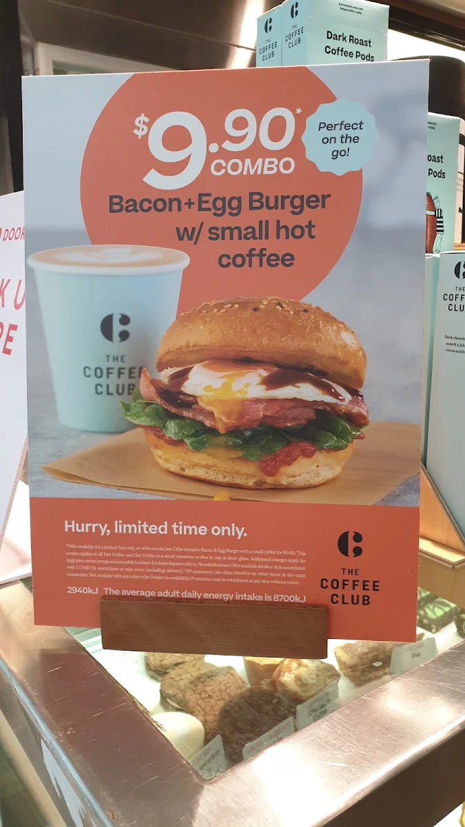 Menu, The Coffee Club Brookside