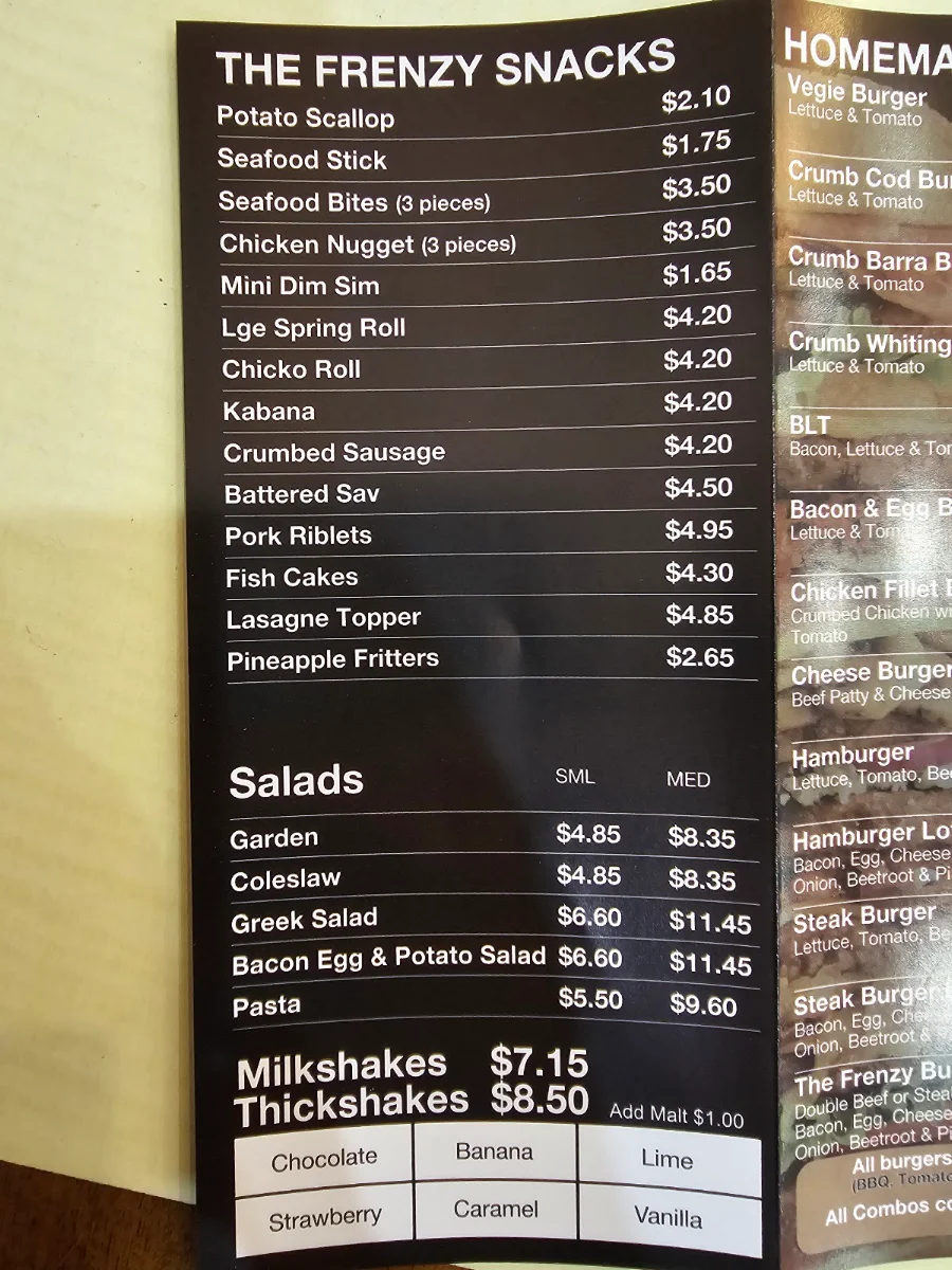 Menu, Feed N Frenzy
