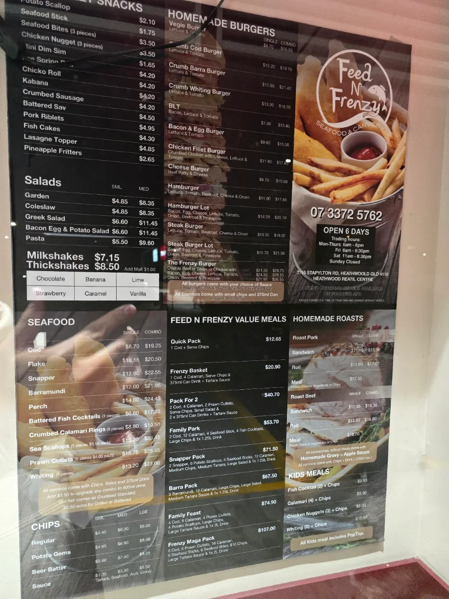 Menu, Feed N Frenzy