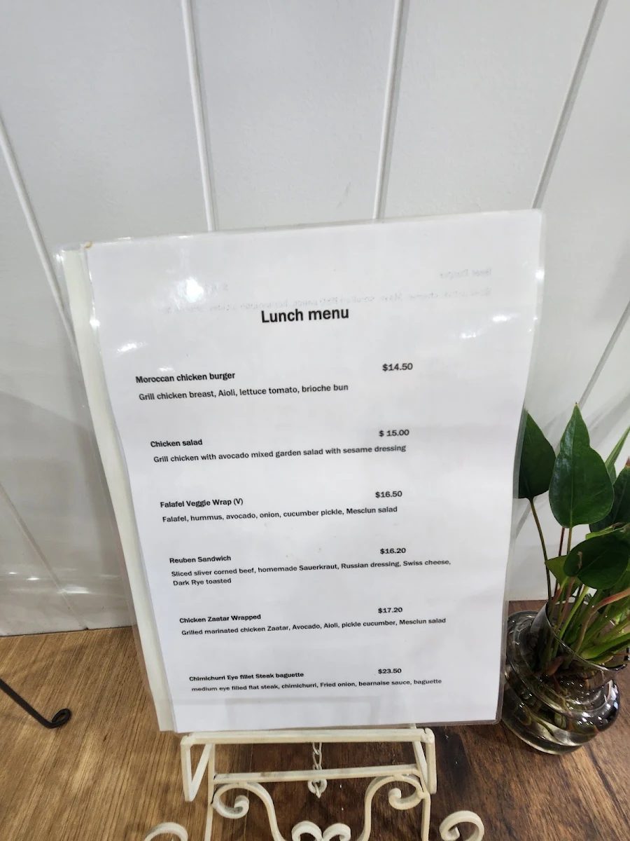 Menu, Good cafe gordon