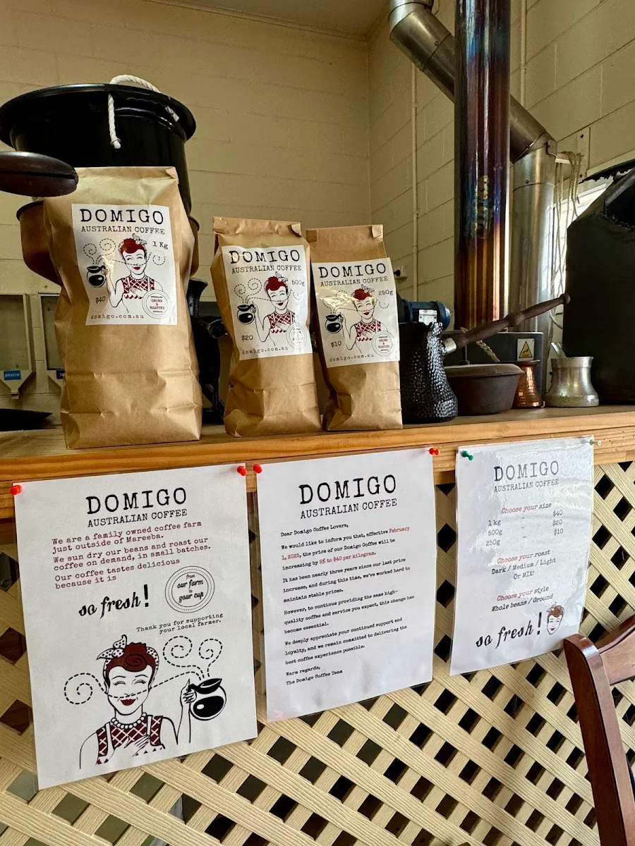 Menu, Domigo Coffee