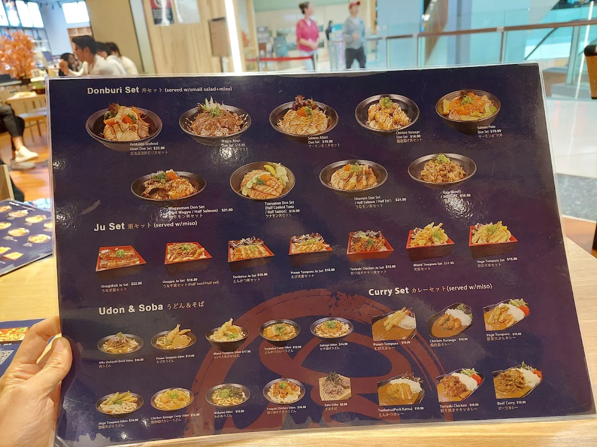 Menu, Japan City Chatswood