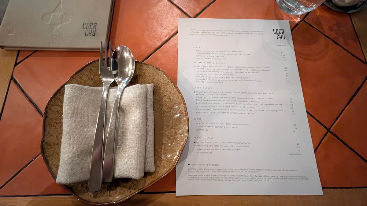 Menu, coca chu