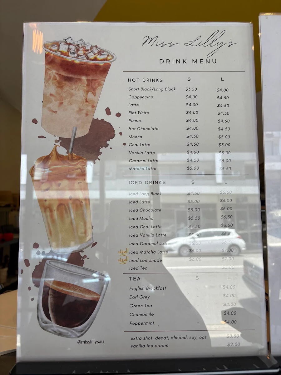 Menu, Miss Lilly’s - Bakery Café