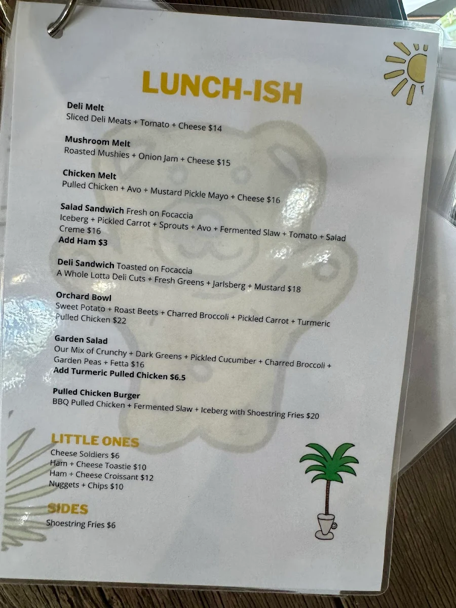Menu, SALT Cafe Galston