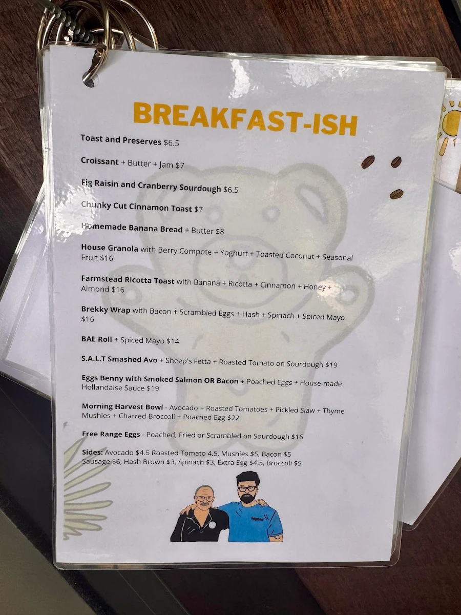 Menu, SALT Cafe Galston