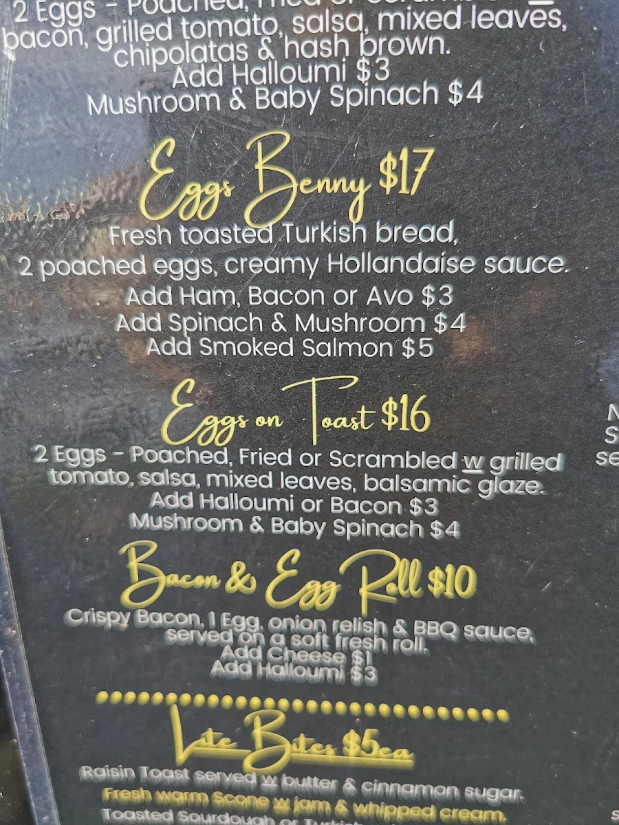 Menu, Black Fox Cafe Bar