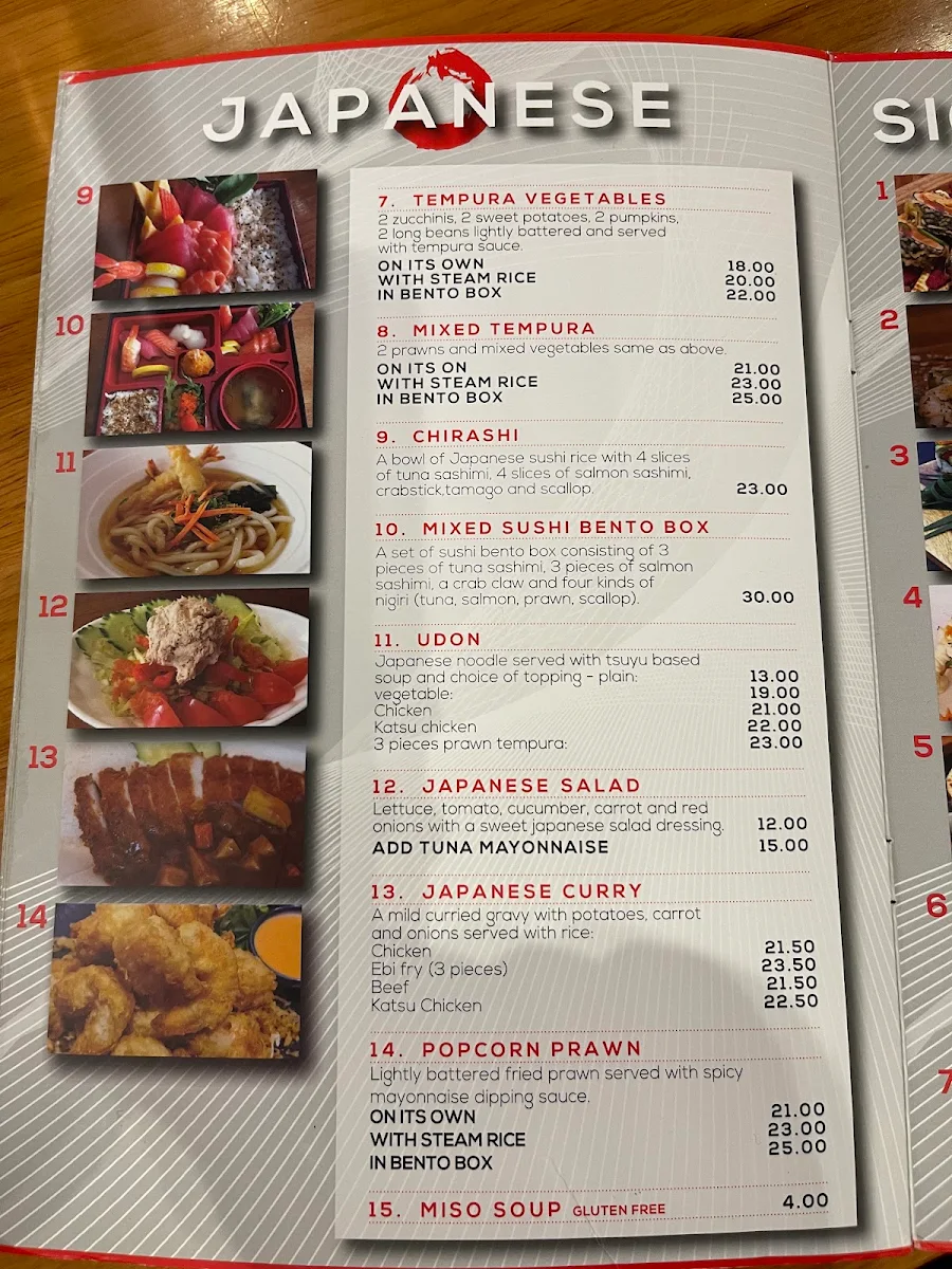 Menu, Tao Café Whitfords