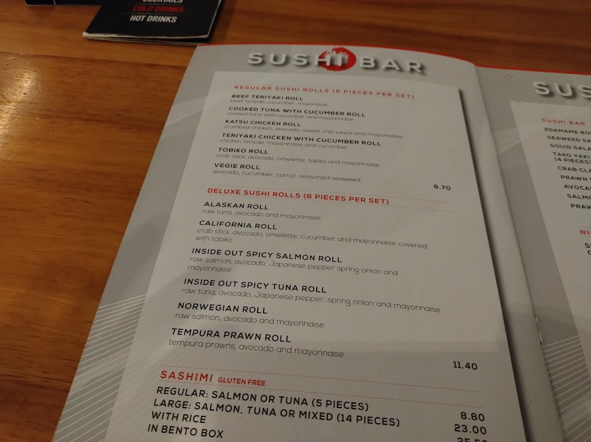 Menu, Tao Café Whitfords