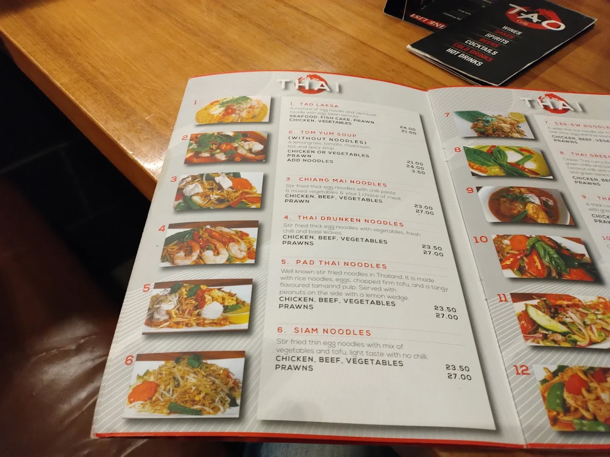 Menu, Tao Café Whitfords