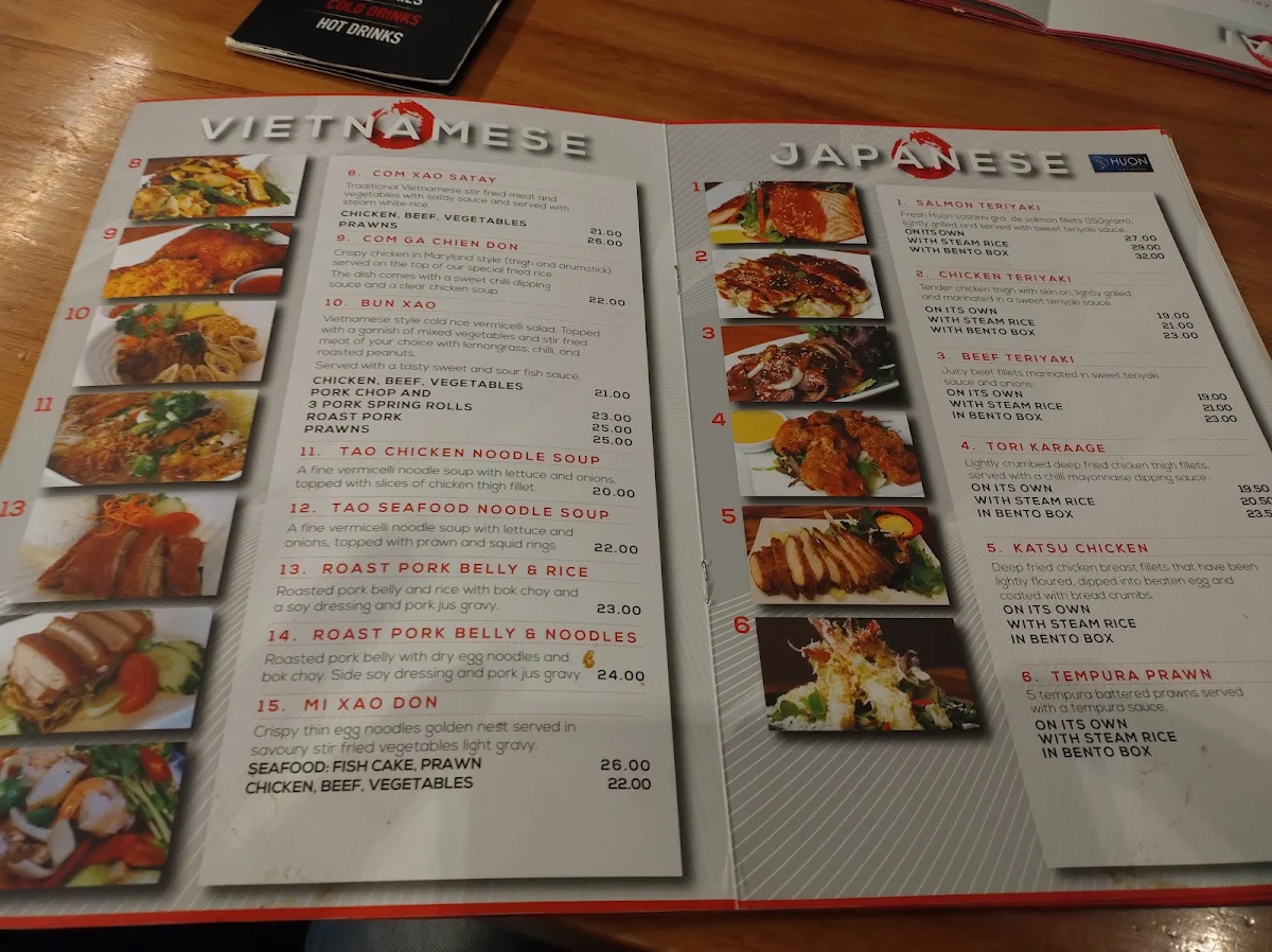Menu, Tao Café Whitfords