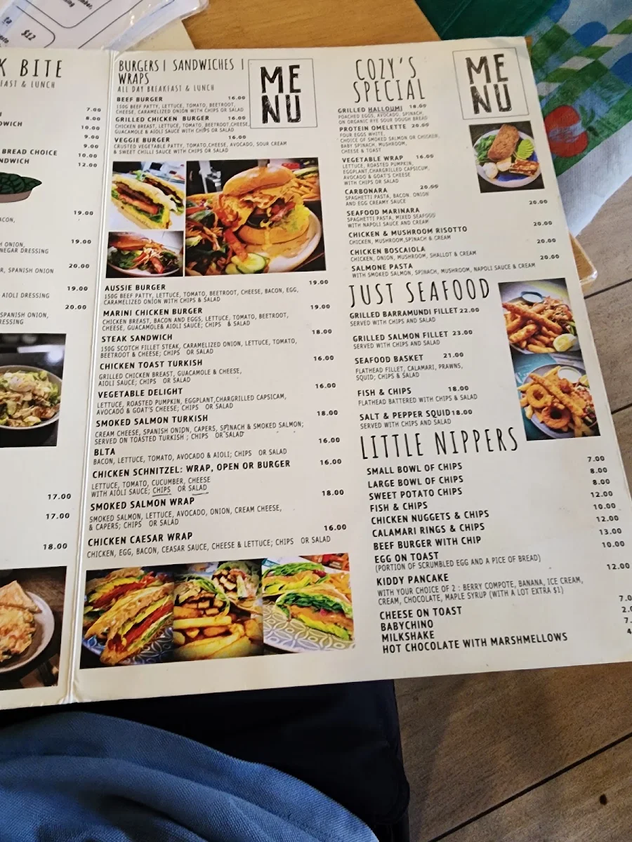 Menu, Cozy Corner