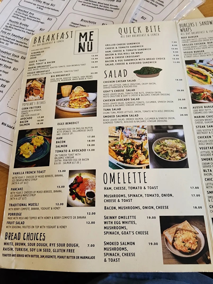 Menu, Cozy Corner