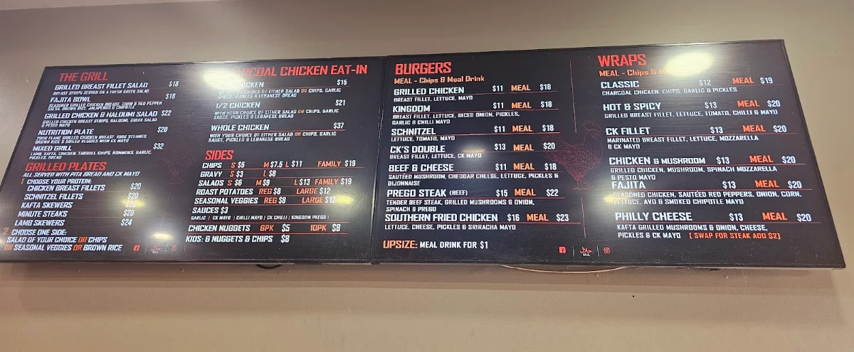 Menu, Charcoal Kingdom