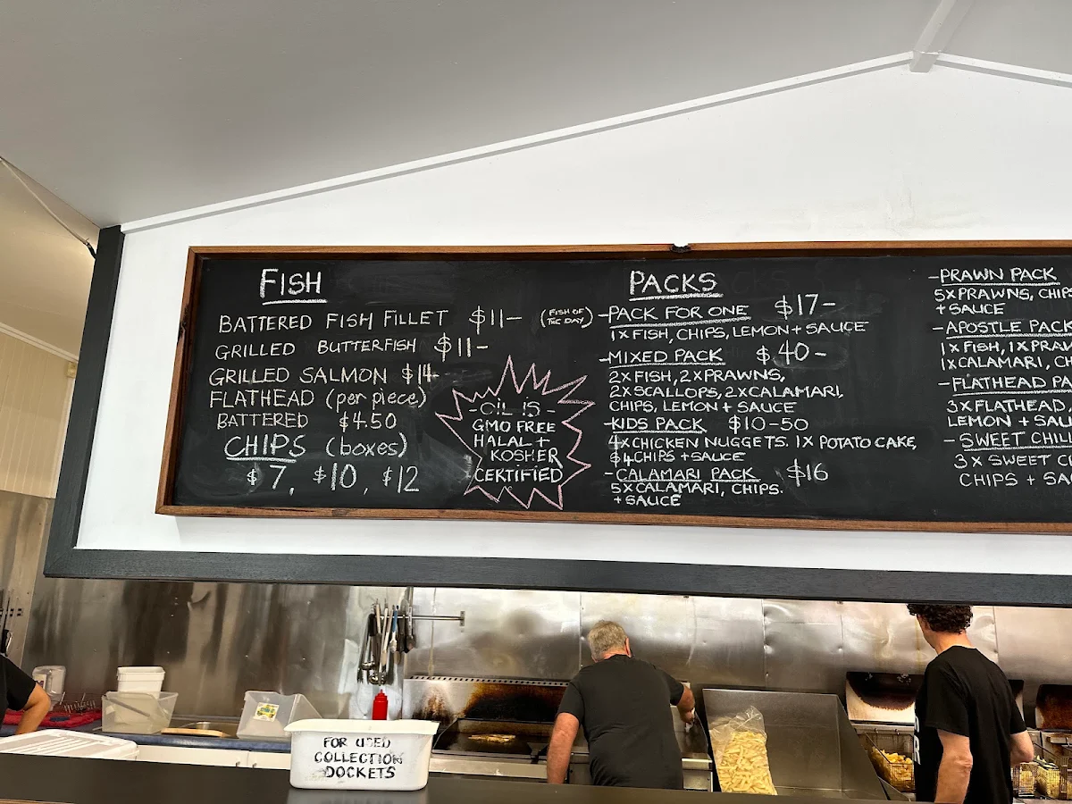 Menu, Port Campbell Takeaway