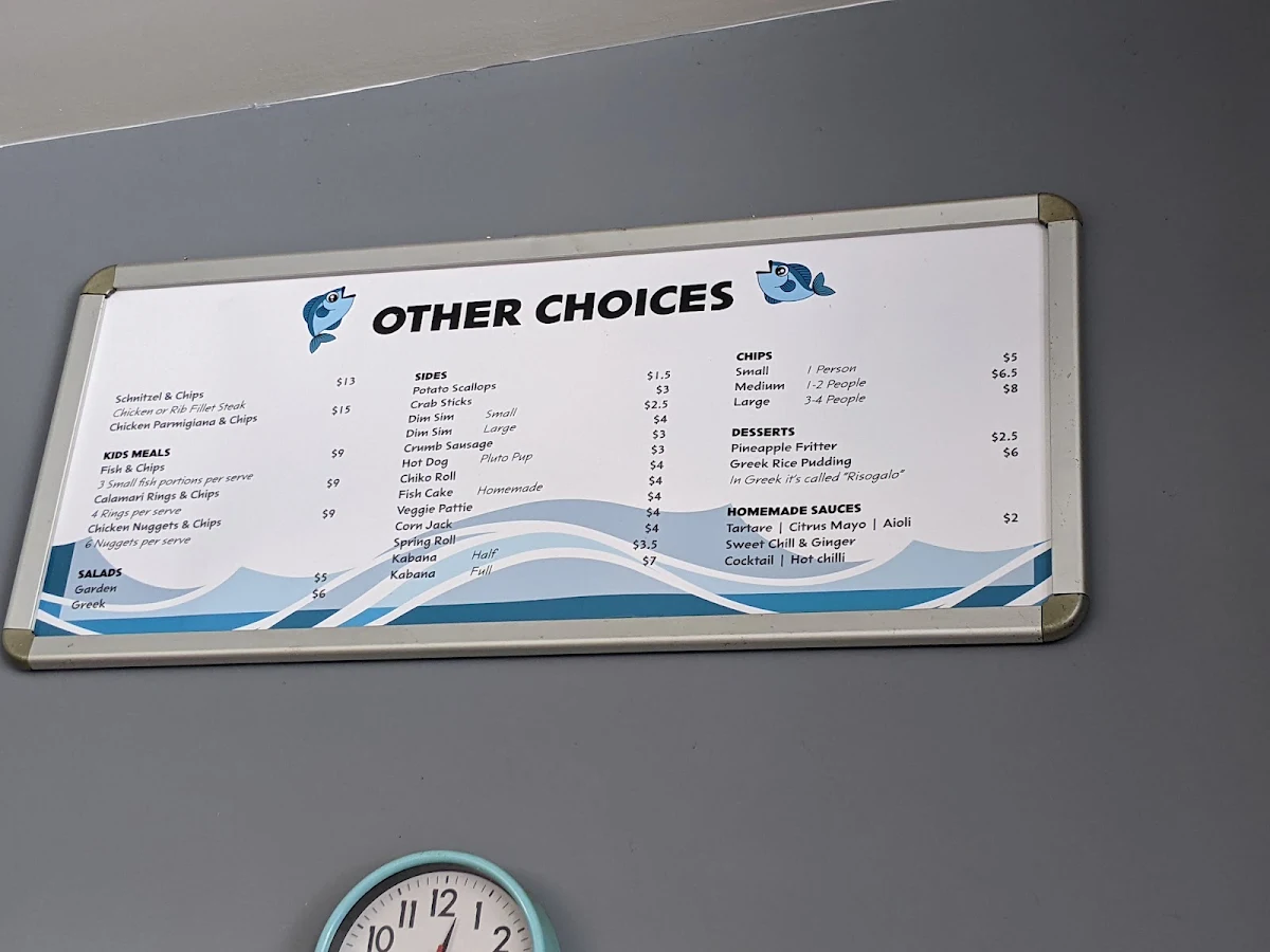 Menu, Simply Tops Seafood Bar