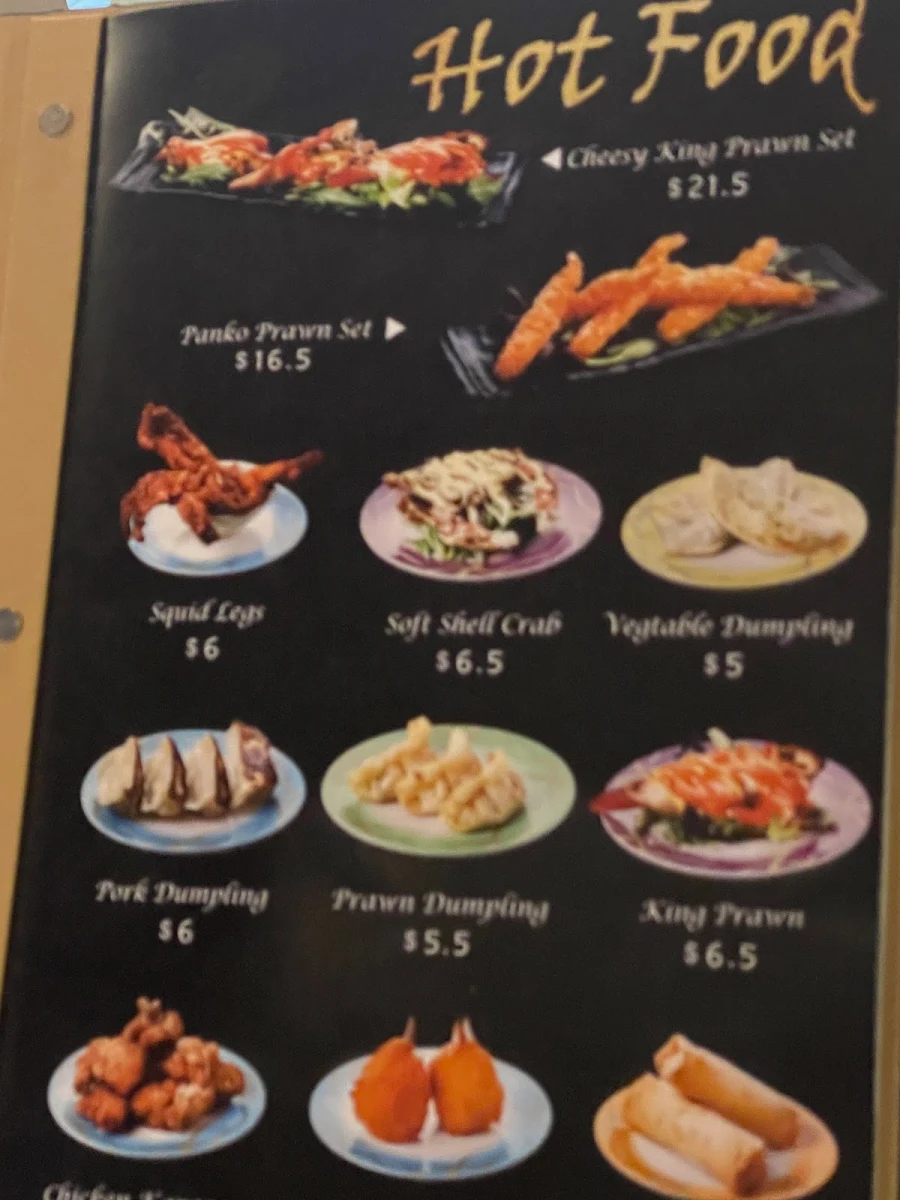 Menu, Sushi on Fire