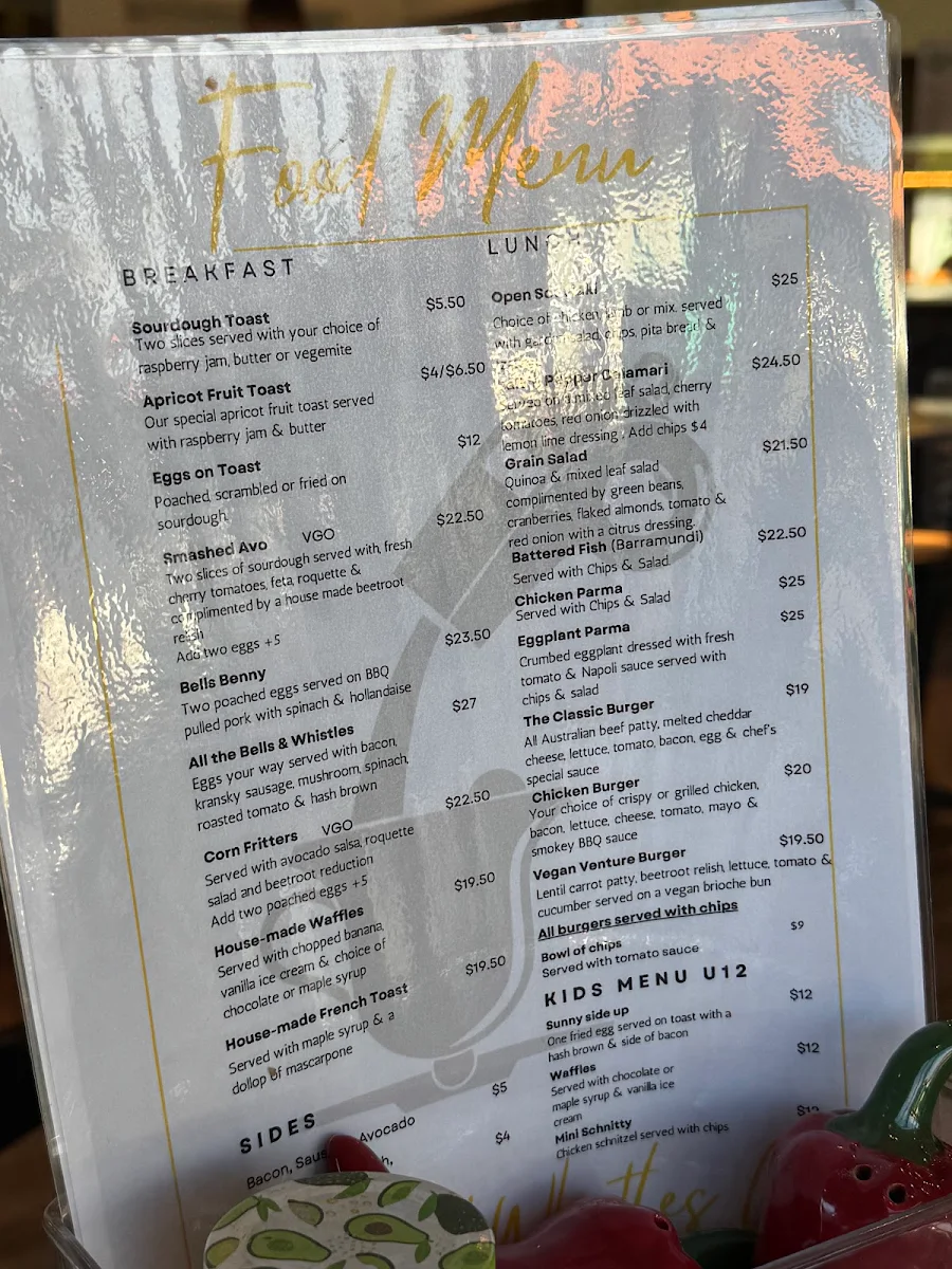 Menu, Bells and Whistles Cafe