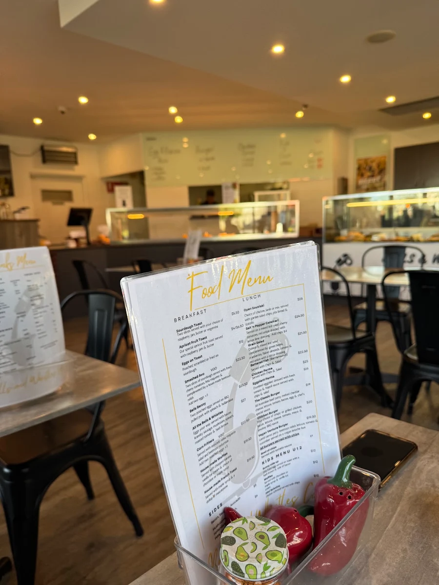 Menu, Bells and Whistles Cafe