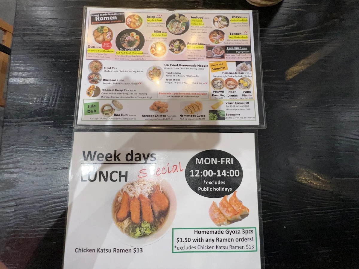 Menu, Ramen Street @ Cairns Central Shopping Centre