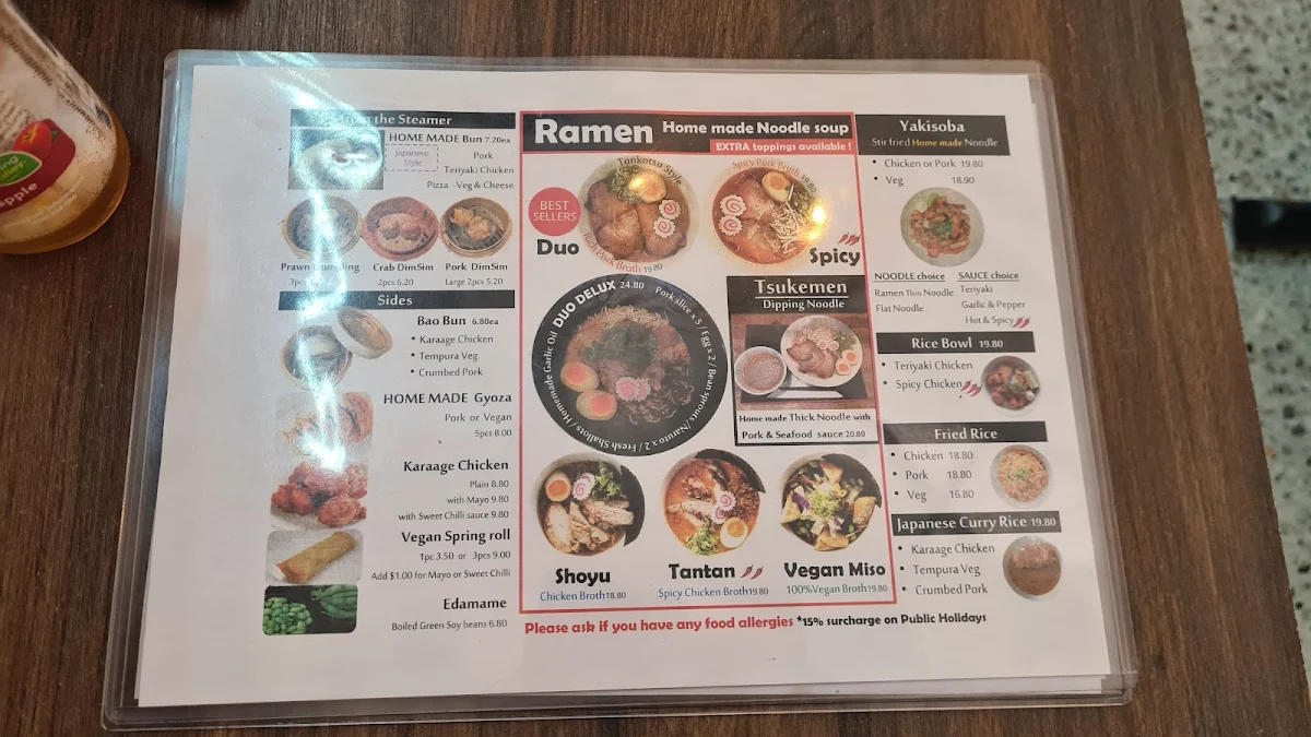 Menu, Ramen Street @ Cairns Central Shopping Centre
