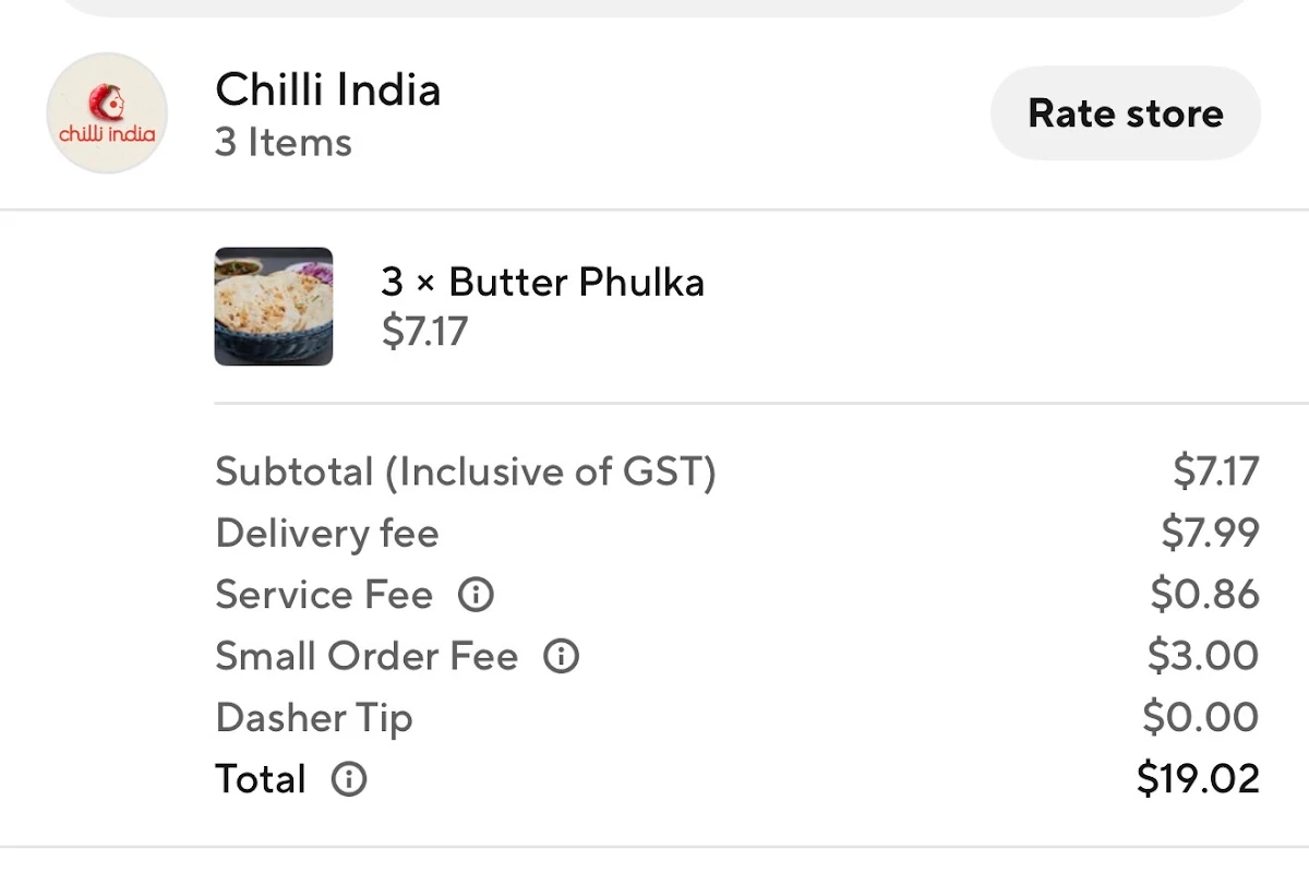 Menu, Chilli India Cloud Clayton