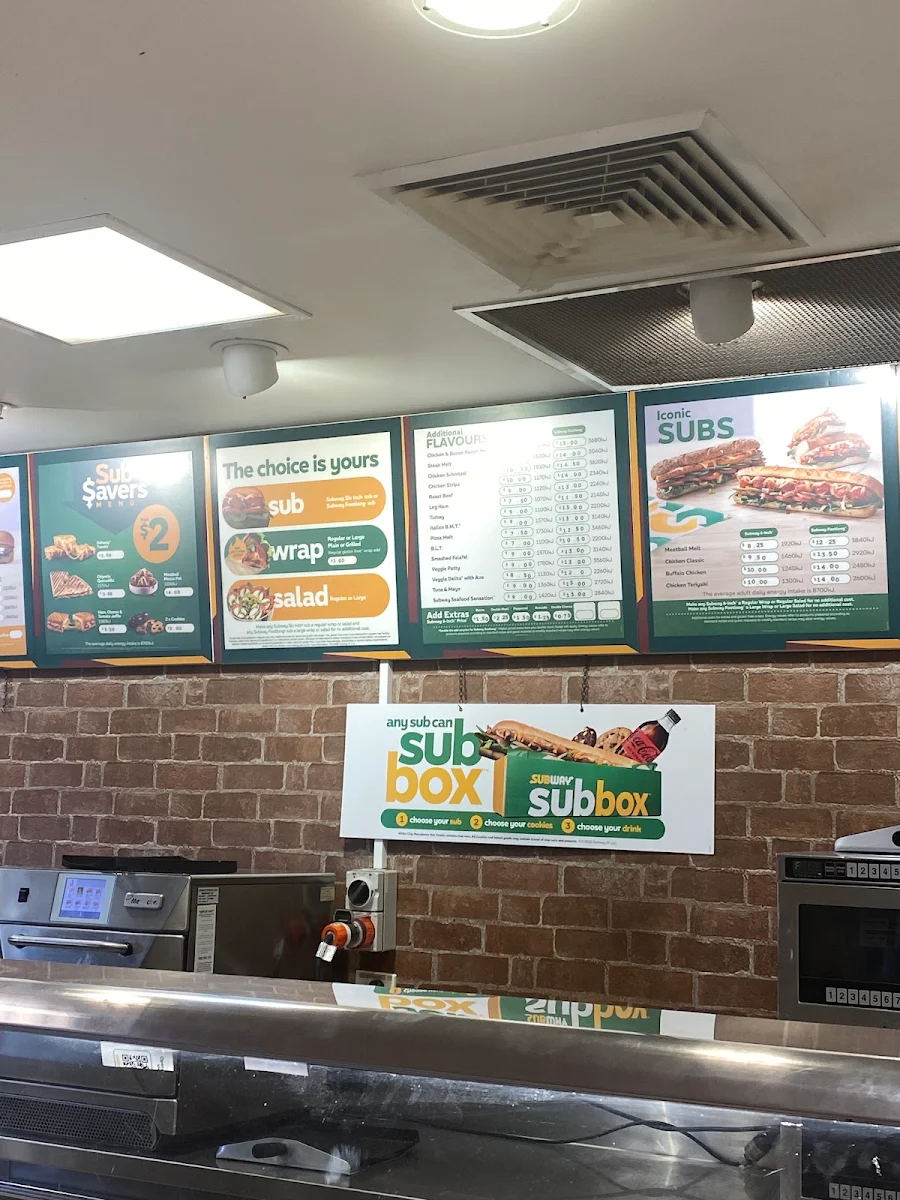 Menu, Subway