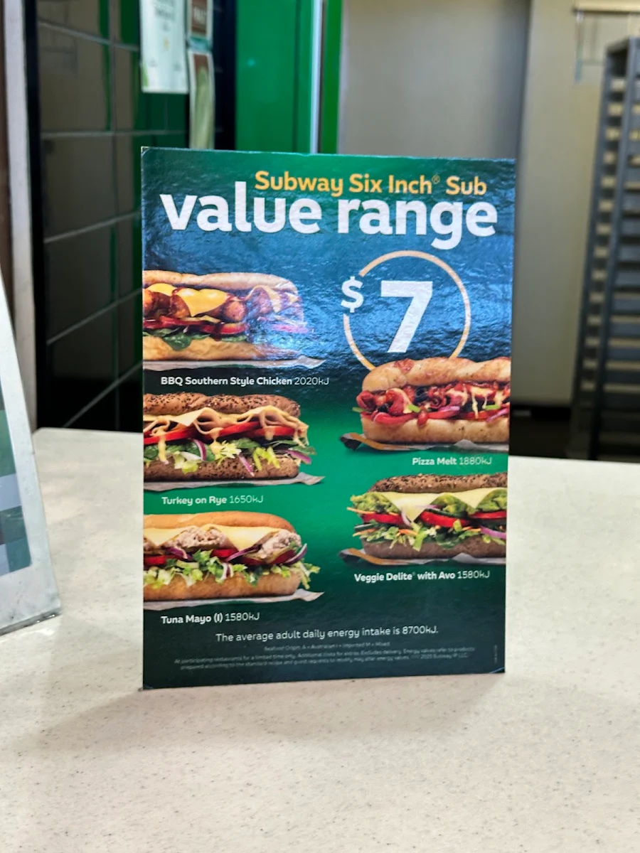 Menu, Subway