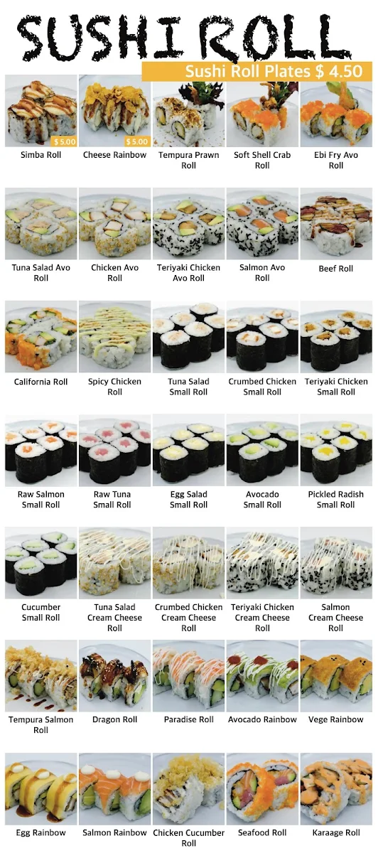 Menu, Eat Sushi
