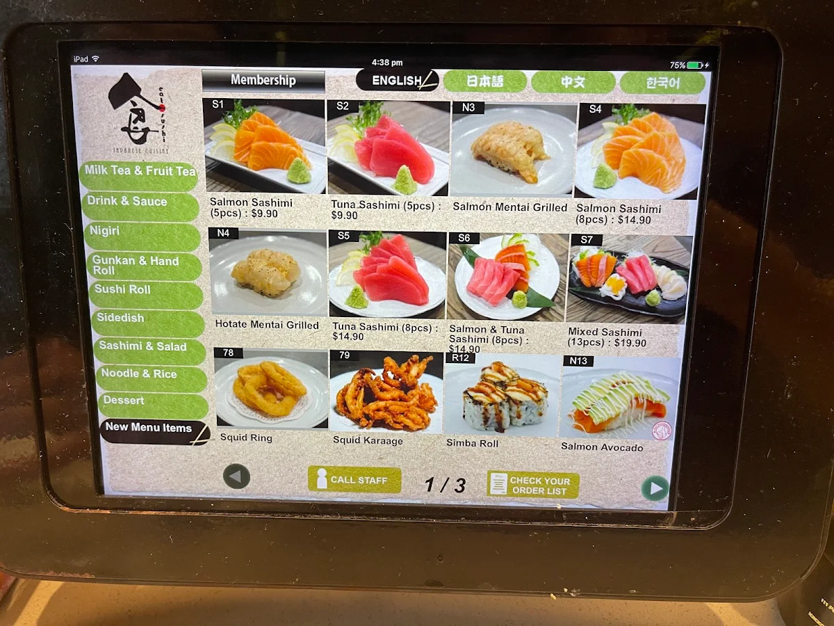 Menu, Eat Sushi