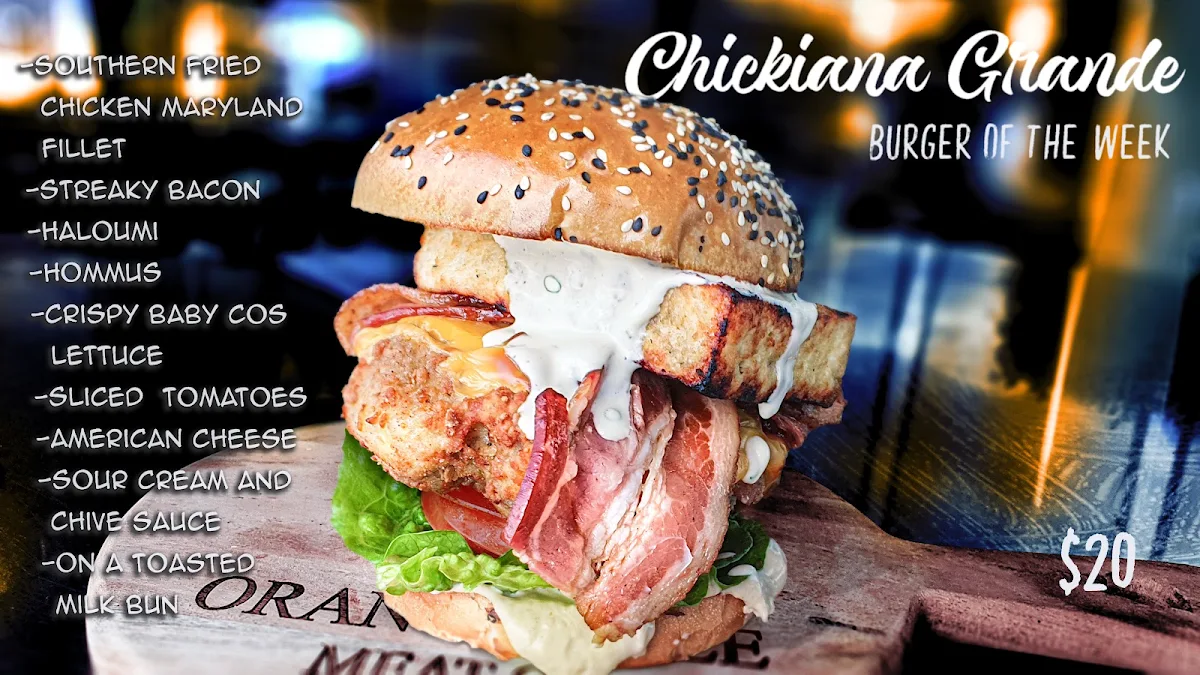 Menu, OMC Burgers & Bar