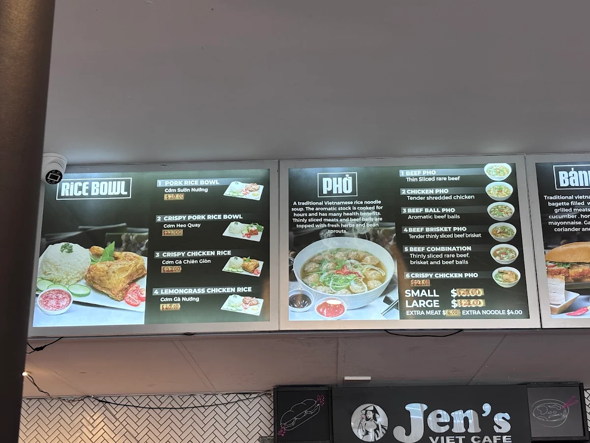 Menu, Jen’s Viet Cafe