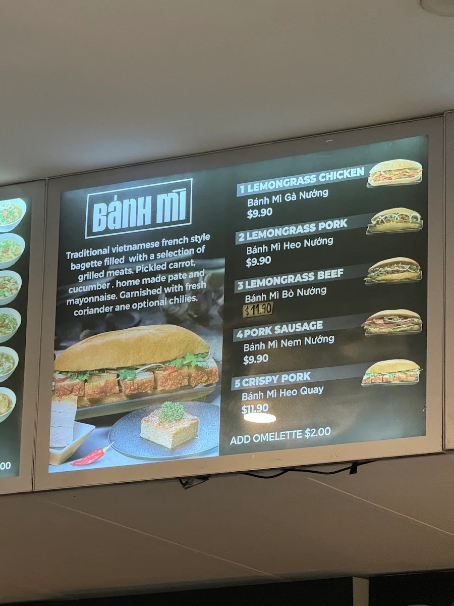 Menu, Jen’s Viet Cafe